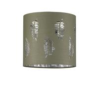 Sage Green Table Lamp Shade, Lampshade for Table Lamp or Bedside Light, Fern Leaf Cut Out Design, Diameter 15cm