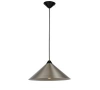 First Choice Lighting Fontana - Brushed Chrome with Black 40cm Diameter Ceiling Pendant in Silver First Choice Lighting Silver