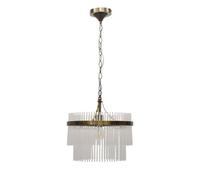 First Choice Lighting Georgia Antique Brass With Glass Rods Ceiling Pendant Light