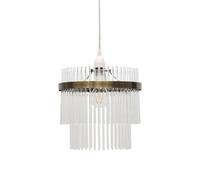 First Choice Lighting Georgia - Antique Brass With Glass Rods Easy Fit Pendant Shade