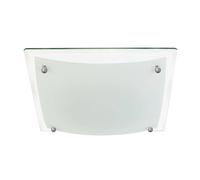 First Choice Lighting Glacier - Two Tone Glass Flush Ceiling Light in White First Choice Lighting White