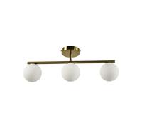 First Choice Lighting Grosvenor - Satin Brass 3 Light Bar with Glass Globes in Gold First Choice Lighting Gold