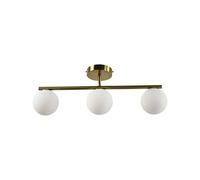First Choice Lighting Grosvenor - Satin Brass 3 Light Bar With Glass Globes