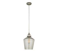 First Choice Lighting Heath - Aged Pewter Retro Glass Pendant Light
