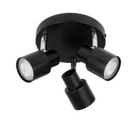 Irwin - Black 3 Light IP44 Bathroom Round Spotlight First Choice Lighting Black One Size