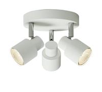 First Choice Lighting Irwin - White 3 Light IP44 Bathroom Round Spotlight Plate First Choice Lighting White
