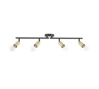 First Choice Lighting Journey - Matt Black & Gold 4 Way Adjustable Ceiling Spotlight First Choice Lighting Black