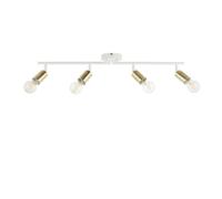 First Choice Lighting Journey - Matt White & Gold 4 Way Adjustable Ceiling Spotlight First Choice Lighting White