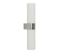First Choice Lighting Koto - Chrome with Opal Glass Shade IP44 Bathroom Twin Wall Light in Silver First Choice Lighting Silver