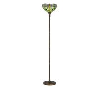 First Choice Lighting Laurel - Green Tiffany Dragonfly 167Cm Uplighter Floor Lamp