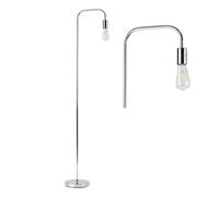 First Choice Lighting Leroy - Chrome 151cm Exposed Bulb Floor Lamp in Silver First Choice Lighting Silver
