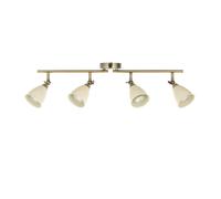 First Choice Lighting Lincoln - Antique Brass & Cream 4 Way Adjustable Ceiling Spotlight in Bronze First Choice Lighting Bronze