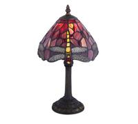 First Choice Lighting Lysa - Red Tiffany Dragonfly 36Cm Table Lamp