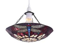 First Choice Lighting Lysa - Red Tiffany Dragonfly Uplight Easy Fit Pendant Shade