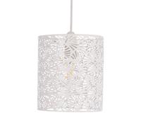 First Choice Lighting Maui White Cut Out Metal Leaf Pendant Light Shade