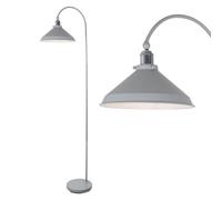 First Choice Lighting Maxwell Flint Grey Chrome Floor Reading Lamp