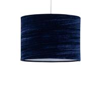 First Choice Lighting Modern Navy Blue Crushed Velvet 33cm Easy Fit Ceiling Light Shade Pendants First Choice Lighting Navy