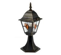 First Choice Lighting Morecambe Black With Brushed Gold Ip44 Post Light