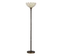 First Choice Lighting Nicolson - Natural Tiffany 167Cm Jewel Uplighter Floor Lamp