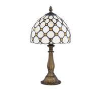 First Choice Lighting Nicolson - Natural Tiffany 37Cm Jewel Table Lamp