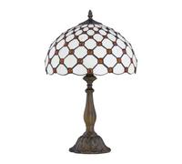 First Choice Lighting Nicolson - Natural Tiffany 47Cm Jewel Table Lamp