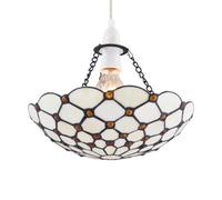First Choice Lighting Nicolson - Natural Tiffany Jewel Uplight Easy Fit Pendant Shade