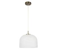 First Choice Lighting Oberon - Antique Brass Ceiling Pendant Light with Alabaster Shade in Bronze First Choice Lighting Bronze