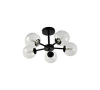 First Choice Lighting Odyssey - Black 5 Light Fitting with Clear Glass Shades First Choice Lighting Black