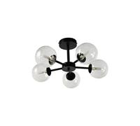 First Choice Lighting Odyssey - Black 5 Light Fitting with Clear Glass Shades First Choice Lighting Black