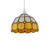 First Choice Lighting Oxford - Amber Tiffany Easy Fit Pendant Shade First Choice Lighting Multicolor