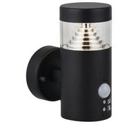 First Choice Lighting Pyramid - Black Led Outdoor Motion Sensor Wall Light
