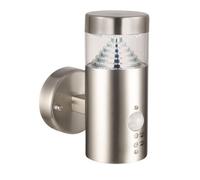 First Choice Lighting Pyramid - Stainless Steel LED Outdoor Motion Sensor Wall Light in Silver First Choice Lighting Silver