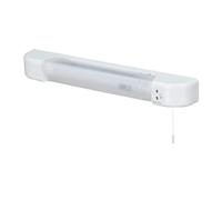 firstchoicelighting Bathroom LED Shaver Light, Modern Chrome Design, Pull Cord On Off Switch, Dual Voltage, Includes LED S15 Bulb