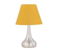 First Choice Lighting Romana - Brushed Chrome Touch Operated Table Lamp With Ochre Shade