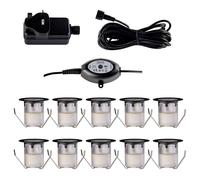 Set of 10 - 30mm Black IP67 Cool White LED Decking Kit with Photocell First Choice Lighting Black One Size