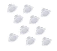 First Choice Lighting Set of 10 CCT LED Bathroom Downlights - White IP44 Recessed Downlights First Choice Lighting White