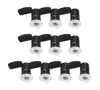 firstchoicelighting Set of 10 White GU10 Fire Rated IP65 Bathroom Recessed Downlights, Ceiling Spots, LED Compatible