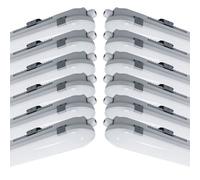 First Choice Lighting Set of 12 Anti Corrosive IP65 Outdoor 18W LED Cool White 4ft Battens in Grey First Choice Lighting Grey