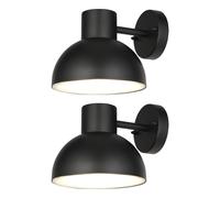 First Choice Lighting Set of 2 Arkle - Black IP44 Outdoor Wall Lights First Choice Lighting Black
