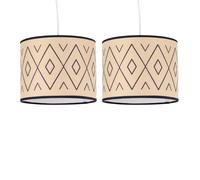 First Choice Lighting Set of 2 Aztec - 25cm Natural Pendant Shades First Choice Lighting Natural