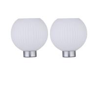 First Choice Lighting Set Of 2 Betchley - Battery Operated Chrome Lamp With White Glass