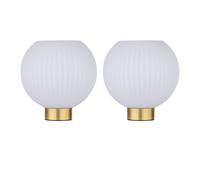 First Choice Lighting Set of 2 Betchley - Battery Operated Satin Brass Lamp with White Glass in Gold First Choice Lighting Gold