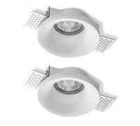 First Choice Lighting Set Of 2 Bianca - White Plaster In Gu10 Recessed Downlights