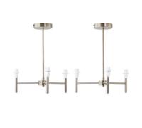 First Choice Lighting Set Of 2 Brea - Antique Brass 3 Arm Semi Flush Fittings Only