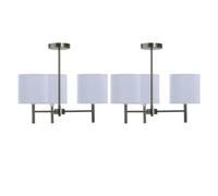 First Choice Lighting Set Of 2 Brea - Antique Brass Light Fittings With White Pleated Shades