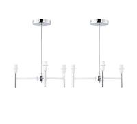 First Choice Lighting Set of 2 Brea - Chrome 3 Arm Semi Flush Fittings Only in Silver First Choice Lighting Silver