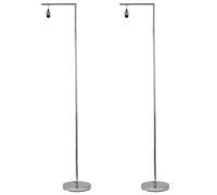 First Choice Lighting Set of 2 Chrome Angled Floor Lamps Base Only in Silver First Choice Lighting Silver