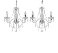 First Choice Lighting Set of 2 Clear & Chrome Marie Therese Style 3 x 40W Chandelier First Choice Lighting Clear