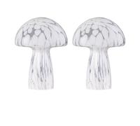 First Choice Lighting Set of 2 Confetti - White Glass Table Lamps First Choice Lighting White