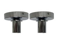 First Choice Lighting Set of 2 Cynthia - Chrome Ceiling Flush Lights for Easy Fit Shades in Silver First Choice Lighting Silver